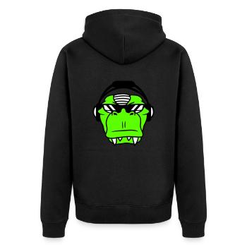 Cool DJ dinosaure T-Rex visage Musique de fête - Veste à capuche bio Premium Unisexe - noir - Dos - Nico (187cm)