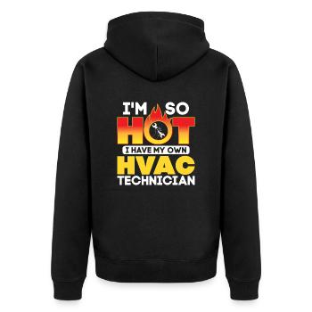 Have My Own HVAC Technician Technician Installer - Unisex Premium Organic Zip Hoodie - black - Back - Nico (187cm)