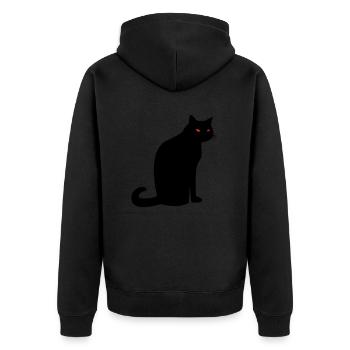 Chat noir effrayant Halloween - Veste à capuche bio Premium Unisexe - noir - Dos - Nico (187cm)