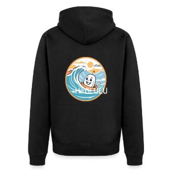 Honolulu Hawaii USA Geschenk Geschenkidee - Unisex Premium Bio Zip Hoodie - Schwarz - Hinten - Nico (187cm)