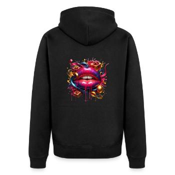 bouche cadeaux - Veste à capuche bio Premium Unisexe - noir - Dos - Nico (187cm)