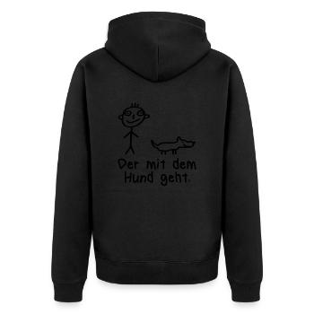Celui avec le chien va dire - Veste à capuche bio Premium Unisexe - noir - Dos - Nico (187cm)