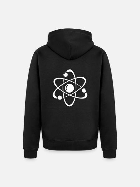 atom - Unisex Premium Organic Zip Hoodie - black