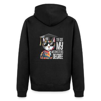 Humour félin pour les universitaires - Veste à capuche bio Premium Unisexe - noir - Dos - Nico (187cm)