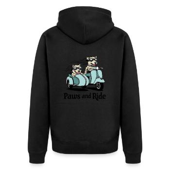 Pattes et balade - Veste à capuche bio Premium Unisexe - noir - Dos - Nico (187cm)