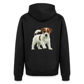 Jack Russell Terrier real - Unisex Premium Organic Zip Hoodie - black - Back - Nico (187cm)