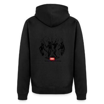 LGBT 61 - Unisex Premium Organic Zip Hoodie - black - Back - Nico (187cm)