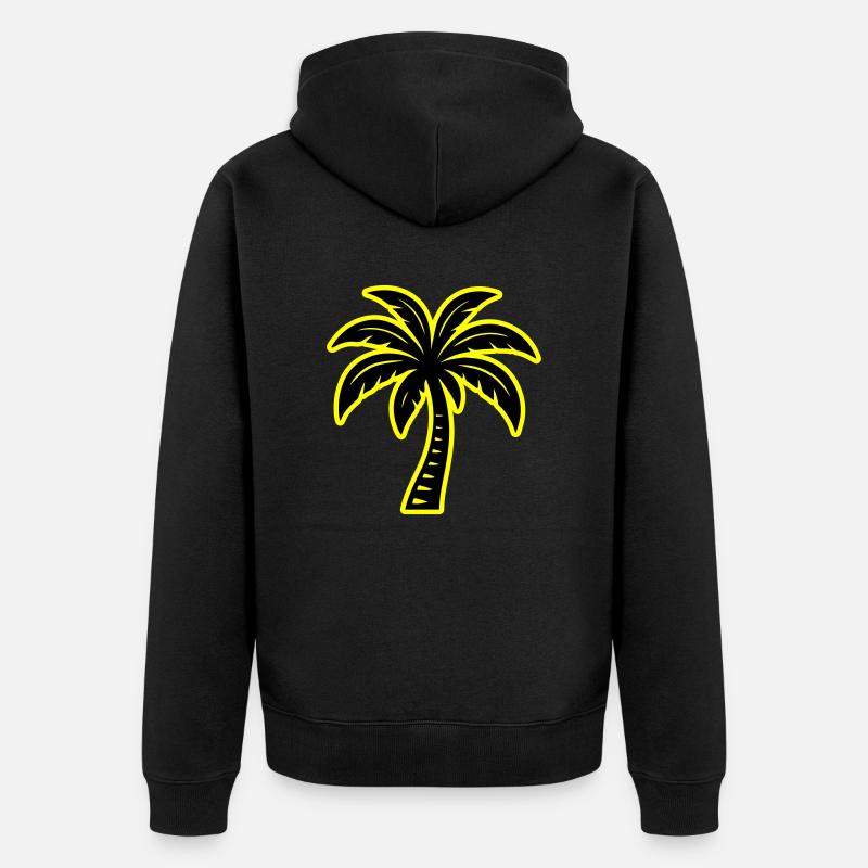 Icône de palmier - Veste à capuche bio Premium Unisexe - noir