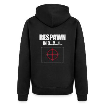 Compte à rebours de réapparition avec réticule - Veste à capuche bio Premium Unisexe - noir - Dos - Nico (187cm)