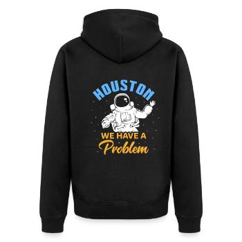 Astronaut in Houston design for proud Houston residents - Unisex Premium Organic Zip Hoodie - black - Back - Nico (187cm)
