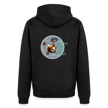 Where are the nuts? - Unisex Premium Bio Zip Hoodie - Schwarz - Hinten - Nico (187cm)