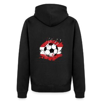 Football autrichien Drapeau autrichien Grunge - Veste à capuche bio Premium Unisexe - noir - Dos - Nico (187cm)