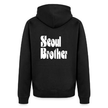 Seoul Brother - Unisex Premium Organic Zip Hoodie - black - Back - Nico (187cm)