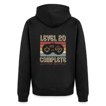 20ème Anniversaire 20 Ans Cadeau Rétro - Veste à capuche bio Premium Unisexe - noir - Dos - Nico (187cm)