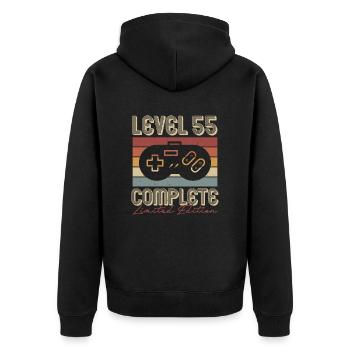 55 Geburtstag 55 Jahre Retro Geschenk - Unisex Premium Bio Zip Hoodie - Schwarz - Hinten - Nico (187cm)
