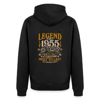 Legend Since 1955 Cadeau d’anniversaire moto - Veste à capuche bio Premium Unisexe - noir - Dos - Nico (187cm)
