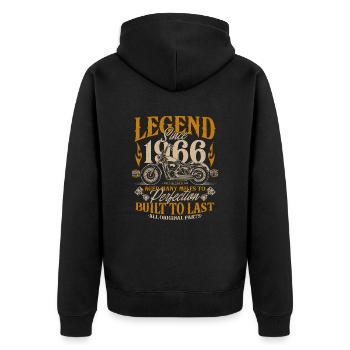 Legend Since 1966 Cadeau d’anniversaire moto - Veste à capuche bio Premium Unisexe - noir - Dos - Nico (187cm)