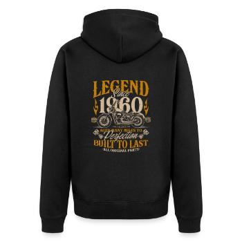 Légende depuis les années 1960 Cadeau d’anniversaire moto - Veste à capuche bio Premium Unisexe - noir - Dos - Nico (187cm)