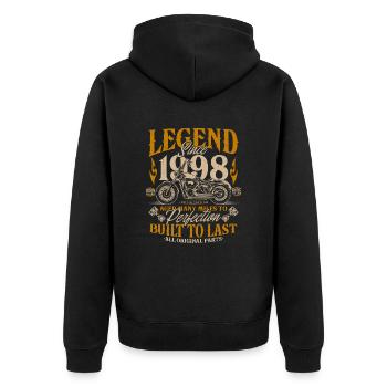 Legend Since 1998 Cadeau d’anniversaire moto - Veste à capuche bio Premium Unisexe - noir - Dos - Nico (187cm)