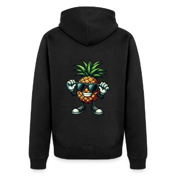 Ananas frais avec lunettes de soleil Comic Fruit - Veste à capuche bio Premium Unisexe - noir - Dos - Nico (187cm)