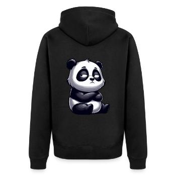 Drôle Panda Bande dessinée Fantaisiste Taureau sceptique - Veste à capuche bio Premium Unisexe - noir - Dos - Nico (187cm)