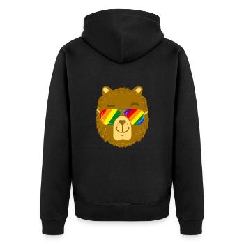 LGBT Gay Pride Ours Gay Pride - Veste à capuche bio Premium Unisexe - noir - Dos - Nico (187cm)