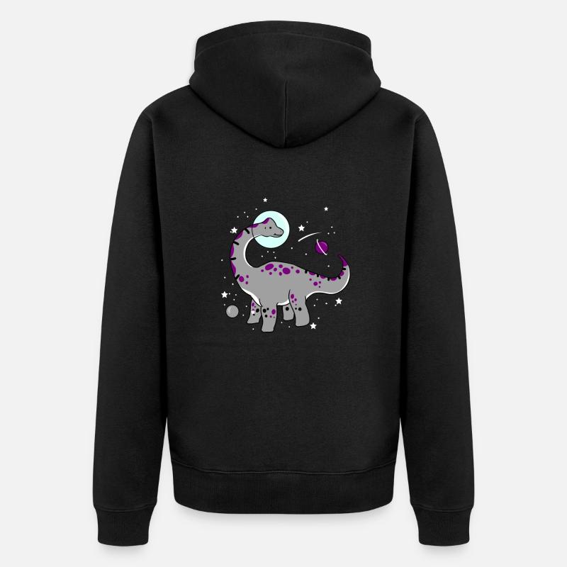 Ace Pride Dinosaurier Asexual Space - Unisex Premium Bio Zip Hoodie - Schwarz