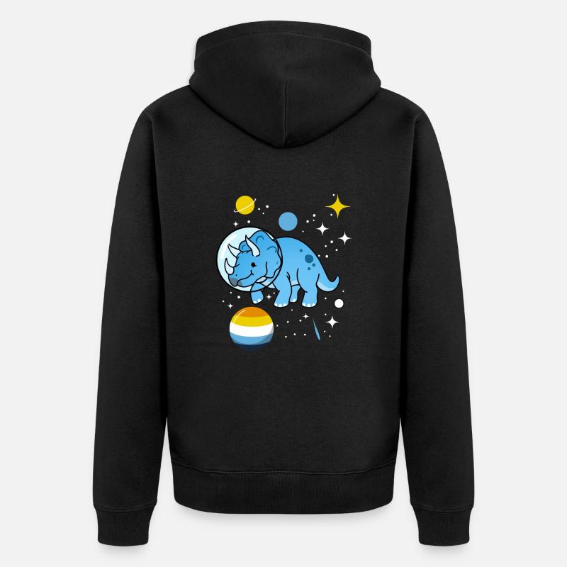 Triceratops Astronaute Aroace Pride - Veste à capuche bio Premium Unisexe - noir