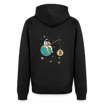 Un astronaute pêche Bitcoin Moon Crypto-monnaie - Veste à capuche bio Premium Unisexe - noir - Dos - Nico (187cm)