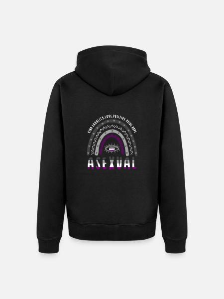 Boho Rainbow Asexual - Unisex Premium Organic Zip Hoodie - black