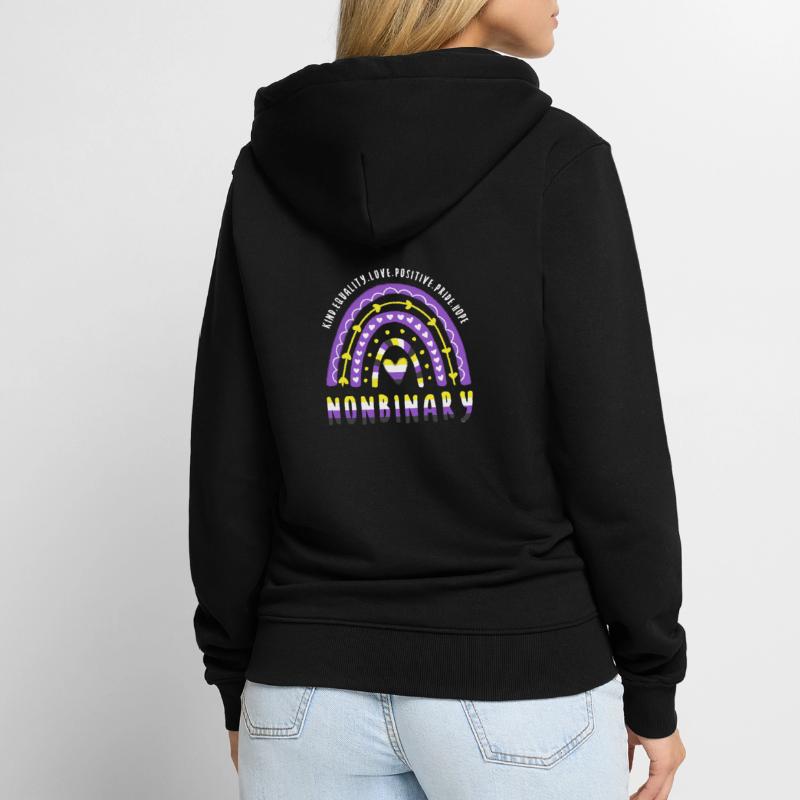 Nonbinary Pride Nonbinary Regenbogen Unisex Premium Bio Zip Hoodie