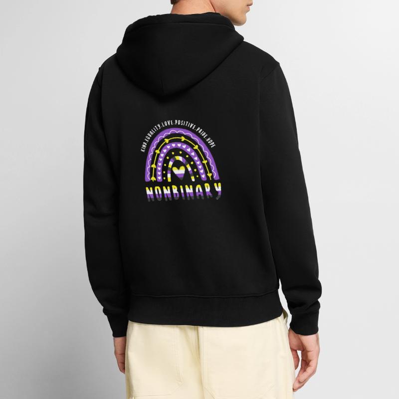 Nonbinary Pride Nonbinary Regenbogen Unisex Premium Bio Zip Hoodie