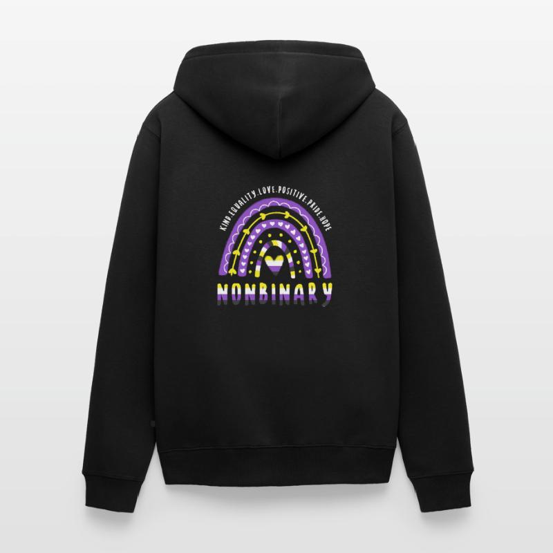Nonbinary Pride Nonbinary Regenbogen Unisex Premium Bio Zip Hoodie