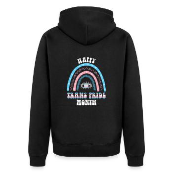 Rainbow Happy Trans Pride Mois Transgenre - Veste à capuche bio Premium Unisexe - noir - Dos - Nico (187cm)
