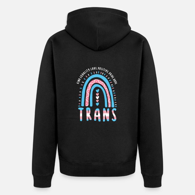 Transgenre disant Trans Boho Rainbow - Veste à capuche bio Premium Unisexe - noir