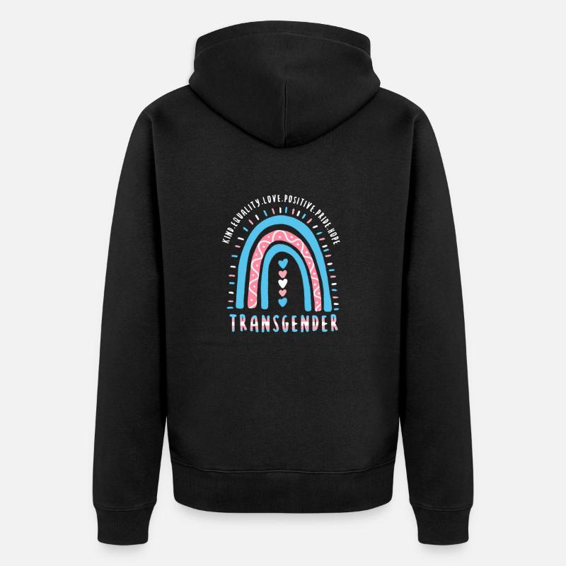 Trans disant transgenre Boho Rainbow - Veste à capuche bio Premium Unisexe - noir