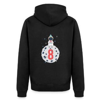 Fête d’anniversaire de l’espace du 8ème anniversaire - Veste à capuche bio Premium Unisexe - noir - Dos - Nico (187cm)