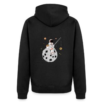 Astronaute Pêche Bitcoin Stock Market Trader - Veste à capuche bio Premium Unisexe - noir - Dos - Nico (187cm)