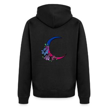 Bisexueller Mond LGBT Bisexual Pride - Unisex Premium Bio Zip Hoodie - Schwarz - Hinten - Nico (187cm)