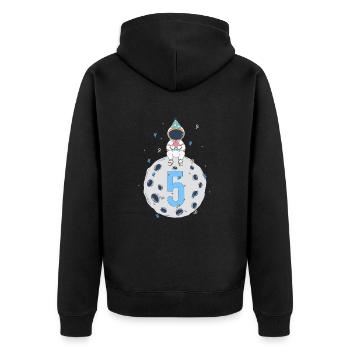 Fête d’anniversaire de l’espace du 5ème anniversaire - Veste à capuche bio Premium Unisexe - noir - Dos - Nico (187cm)