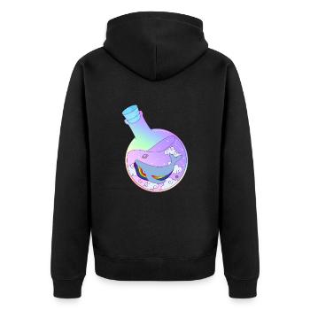 Regenbogenwal im Trank LGBT Pride Month - Unisex Premium Bio Zip Hoodie - Schwarz - Hinten - Nico (187cm)