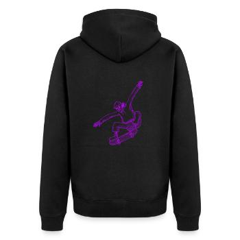Skeleton Skater Halloween - Veste à capuche bio Premium Unisexe - noir - Dos - Nico (187cm)