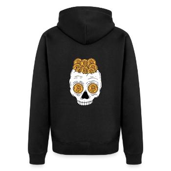Bitcoin Skull BTC Trader boursier - Veste à capuche bio Premium Unisexe - noir - Dos - Nico (187cm)