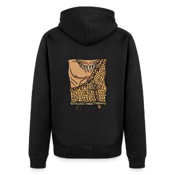 Costume d’homme des cavernes Halloween - Veste à capuche bio Premium Unisexe - noir - Dos - Nico (187cm)