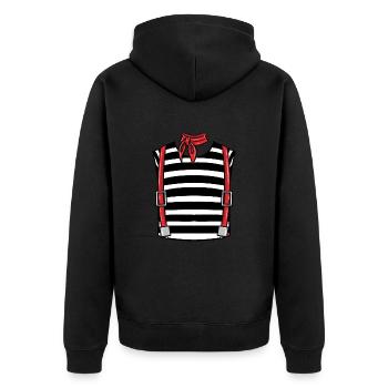 French Pantomime Costume Halloween - Unisex Premium Organic Zip Hoodie - black - Back - Nico (187cm)