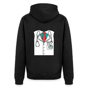 Doctor Costume Halloween - Unisex Premium Organic Zip Hoodie - black - Back - Nico (187cm)