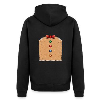 Gingerbread Costume Halloween - Unisex Premium Organic Zip Hoodie - black - Back - Nico (187cm)