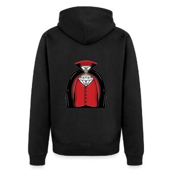 Vampire Costume Halloween - Unisex Premium Organic Zip Hoodie - black - Back - Nico (187cm)