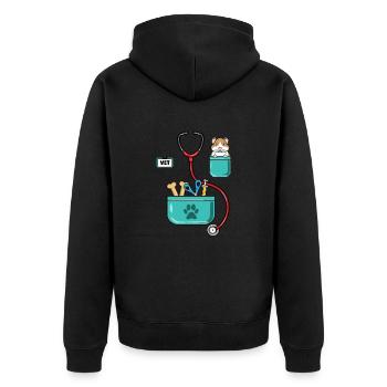 Veterinarian Costume Halloween - Unisex Premium Organic Zip Hoodie - black - Back - Nico (187cm)