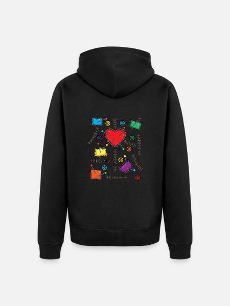 Voodoo Doll Costume Halloween - Unisex Premium Organic Zip Hoodie - black